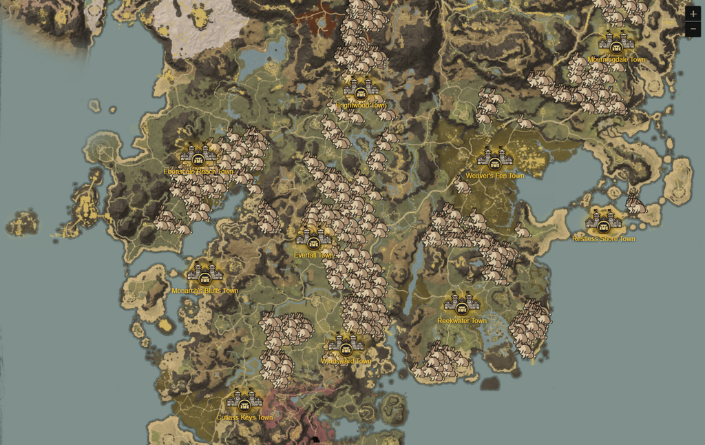 New World Corrupted Rabbits Locations. (Picture: Amazon Games/New World Interactive Map)