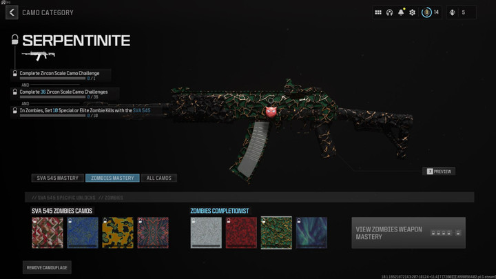 MW3 Zombies: How To Get Serpentinite Camo