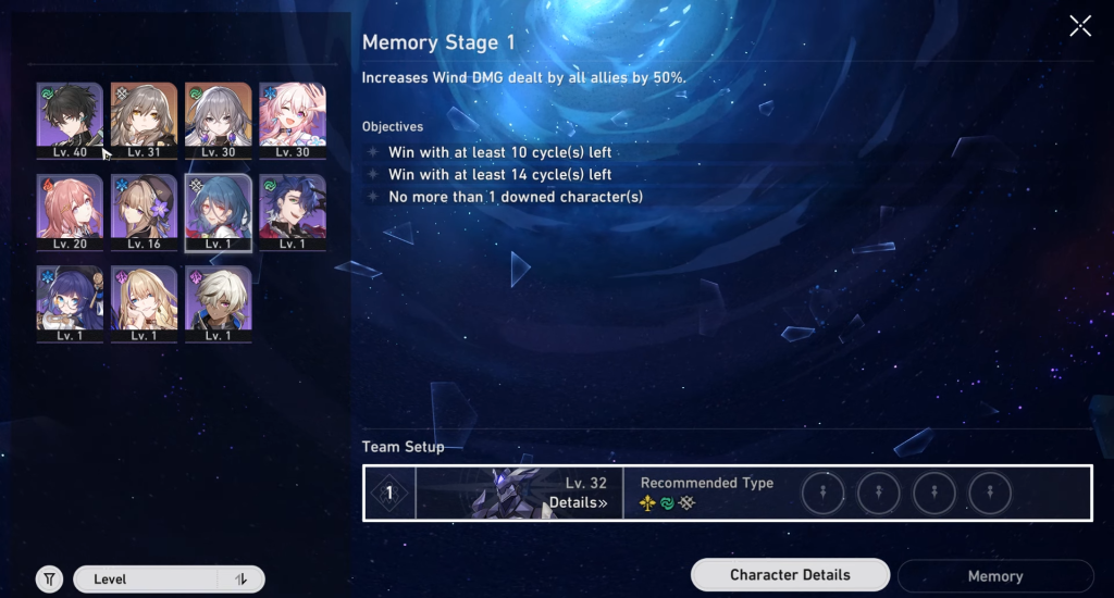 Clear Forgotten Hall Memory Stage 1 in Honkai: Star Rail. (Picture: HoYoverse)