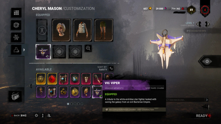 How To Get The Vic Viper Charm In Dead by Daylight with Konami Code