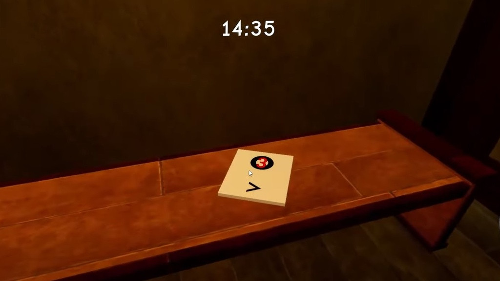 Enter the secret room and pick up the next note.