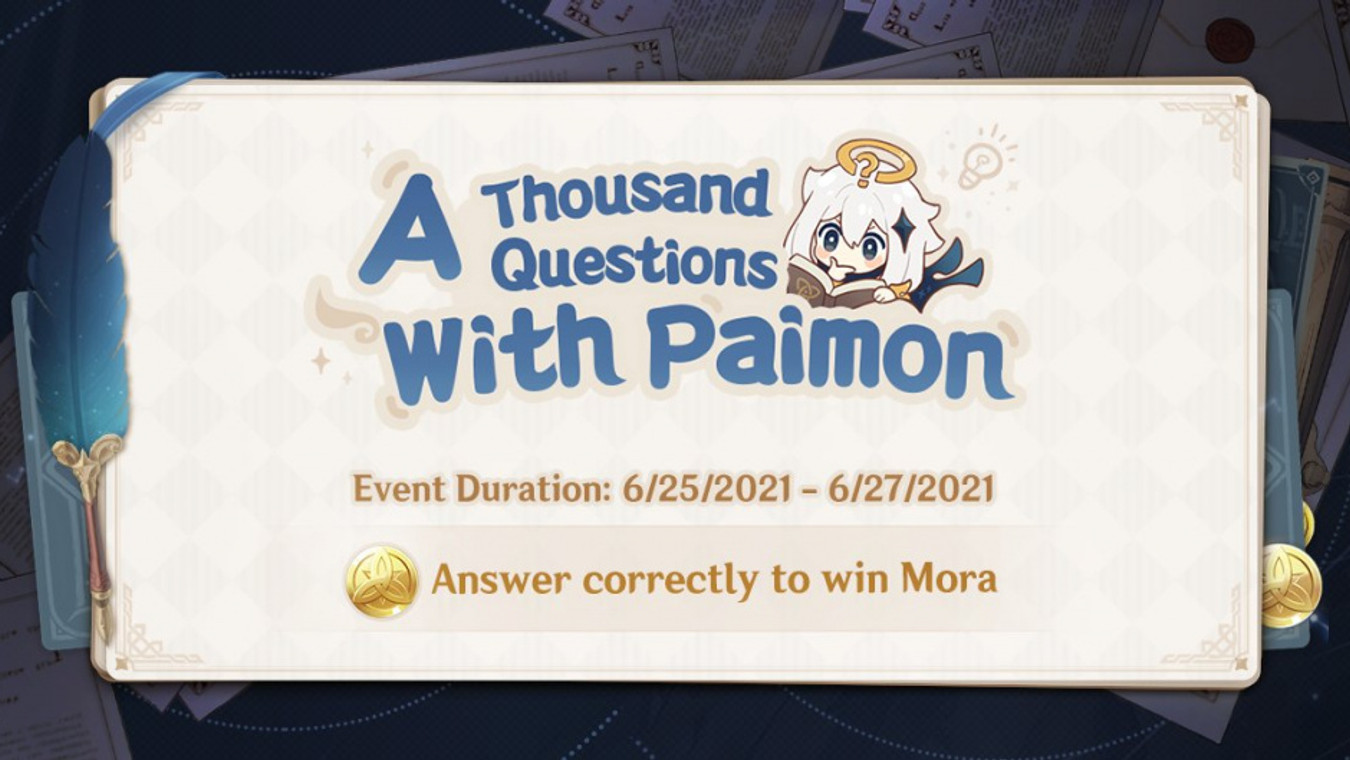 Thousand Questions with Paimon Quiz answers 101-200: Get 150,000 Mora in Genshin Impact 2.0
