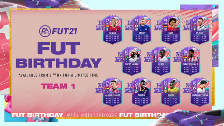 FIFA 21 FUT Birthday team 1: Official, SBC, and Objectives player