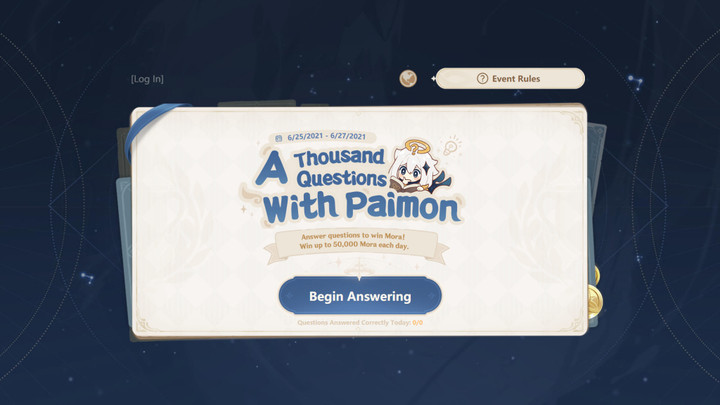 Thousand Questions with Paimon Quiz answers 201-300: Get 150,000 Mora in Genshin Impact 2.0
