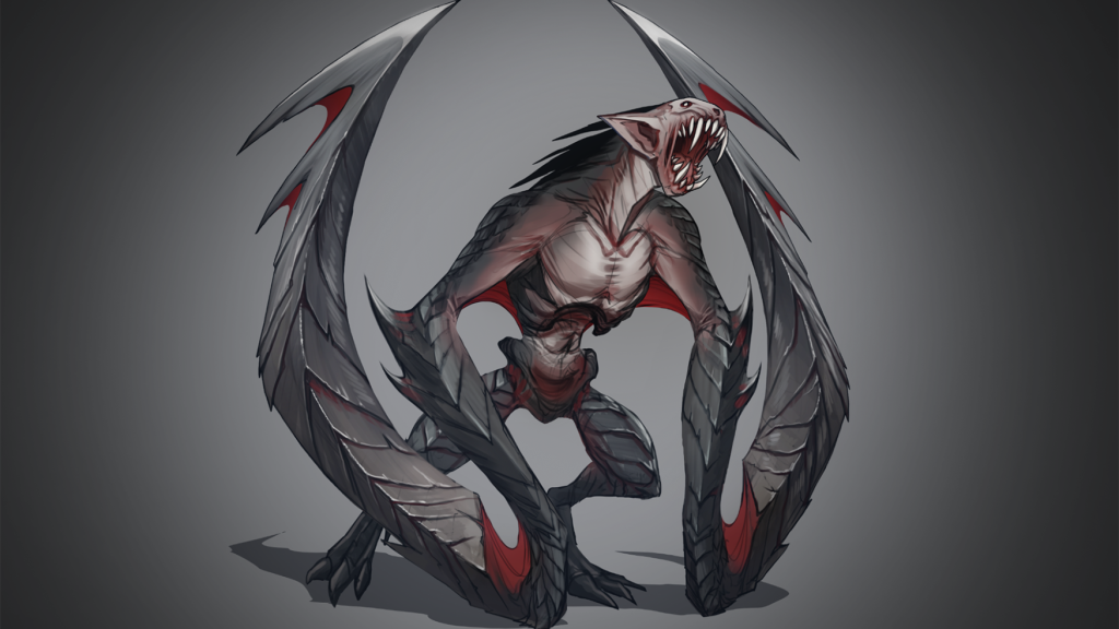 A concept of something itching to beat you to the bite. Dracula, perhaps?