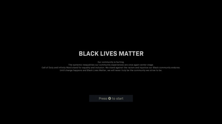 Call of Duty update adds splash screen supporting Black Lives Matter