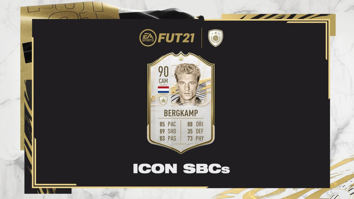 FIFA 21 Dennis Bergkamp Icon SBC: Cheapest solution, stats, and rewards