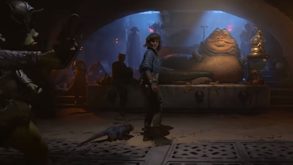 Jabba the Hutt, his palace, and the Rancor Pit will appear in Star Wars Outlaws in an exclusive Season Pass quest. (Picture: Ubisoft / YouTube)