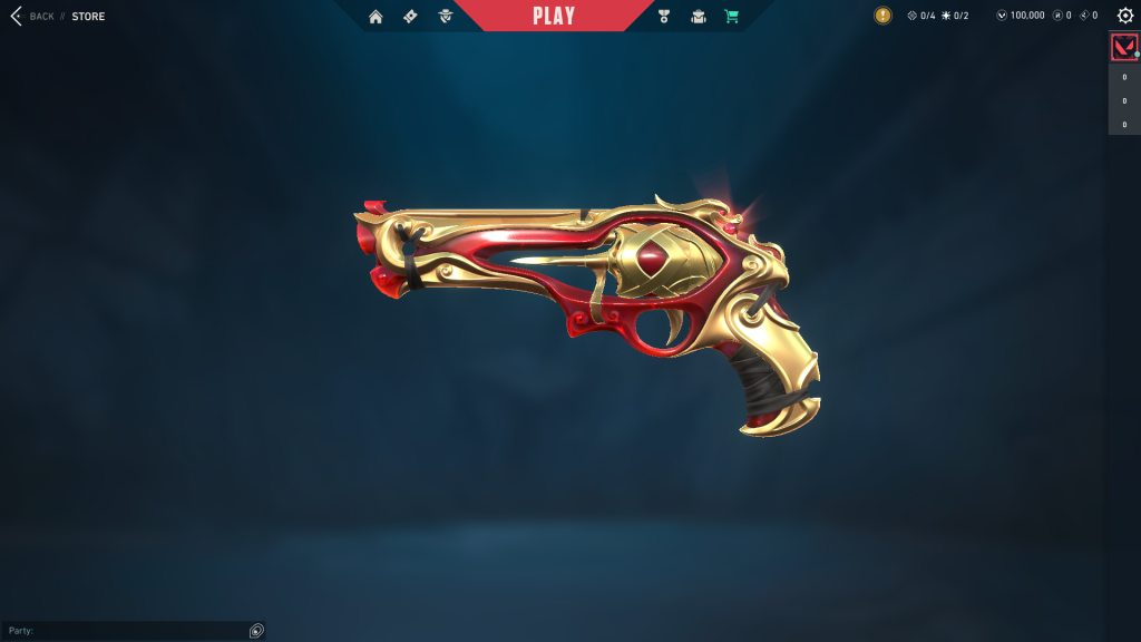 Imperium Sheriff Ruby Variant in Valorant. (Picture: Riot Games/GINX)