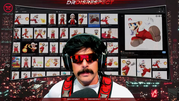 Dr Disrespect gets roasted by fans for looking like Fire Mario