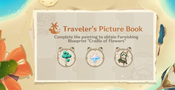 Genshin Impact Traveler's Picture Book web event: Free Primogems, Furnishing Blueprints, and more