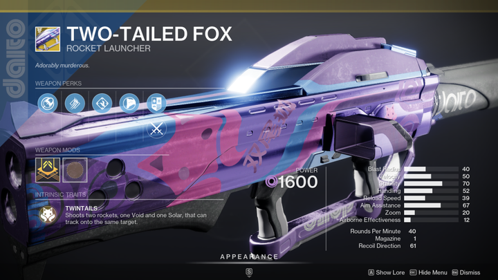 How To Get The Two-Tailed Fox Catalyst In Destiny 2