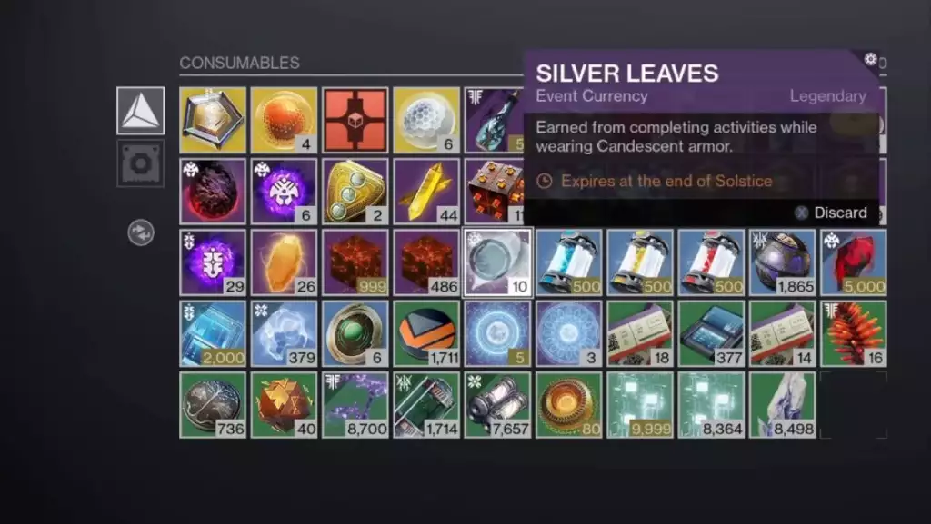 You can hold a maximum of 50 Leaves in your inventory
