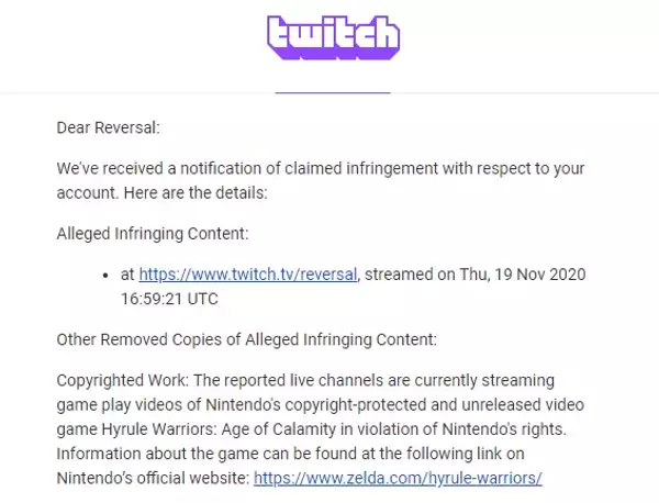 Twitch streamers partners banned hyrule warriors age of calamity dmca