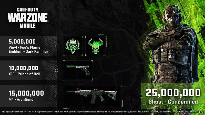 Warzone mobile pre-register android pre-order ios apple app store google playstore QR code scan all rewards call of duty