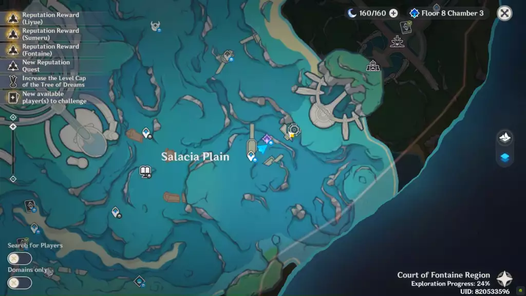 Salacia Plain Red Barrier Hydroculus Puzzle Location. (Picture: HoYoverse/WoW Quests)