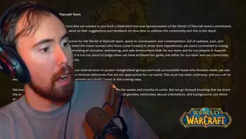 Asmongold responds to WoW statement, calls for “more real action”