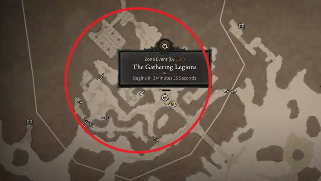 the gathering legions event location diablo 4