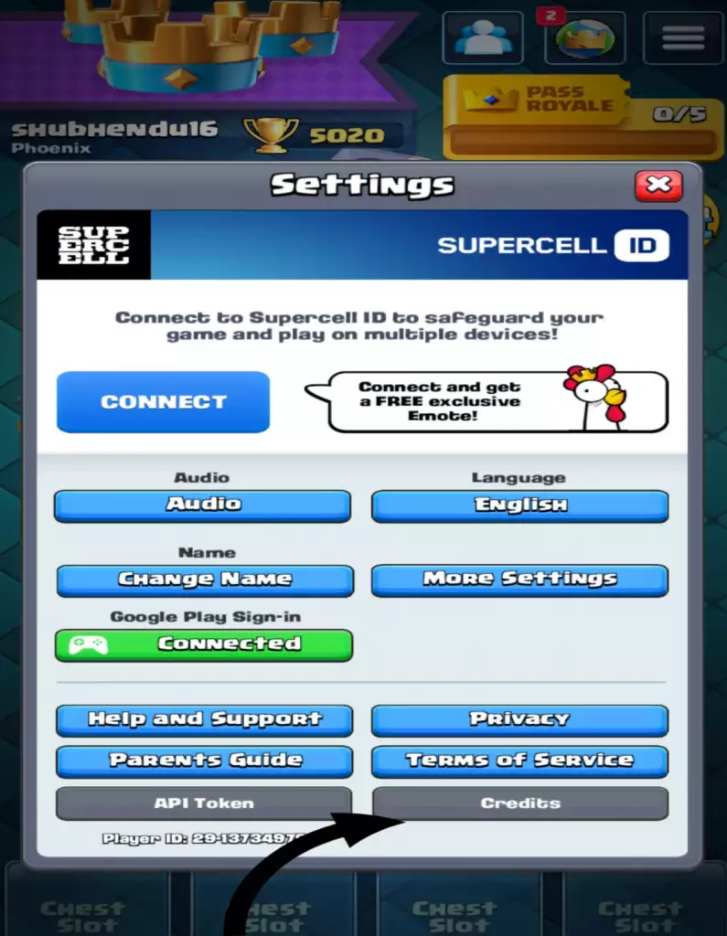 Watch through the credits to get the Clash Royale Easter Egg Badge (Picture: Supercell)