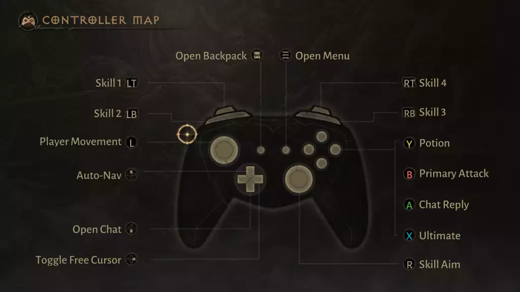 diablo immortal controller support and button remapping