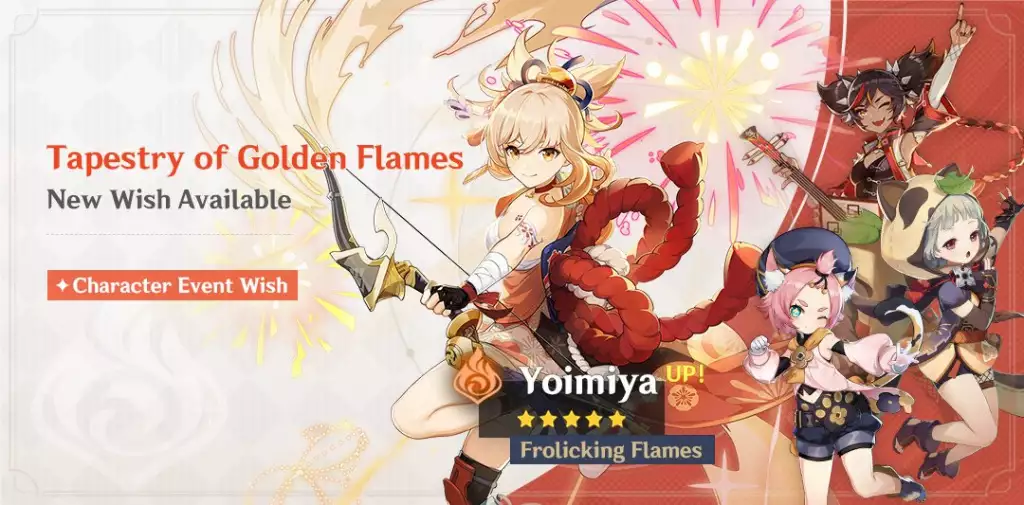 Genshin Impact 2.0 Phase II Tapestry of Golden Flames banner