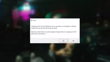 Cyberpunk 2077 Error Caused By Corrupted Or Missing Scripts File Fix