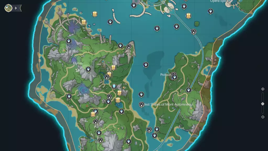Luxurious Chests Locations in Fontaine in Genshin Impact. (Picture: Genshin Impact Interactive Map)