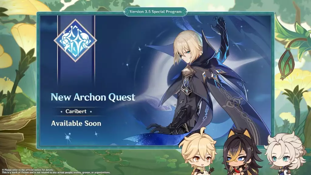 New Archon Quest in Genshin Impact 3.5 update. 
