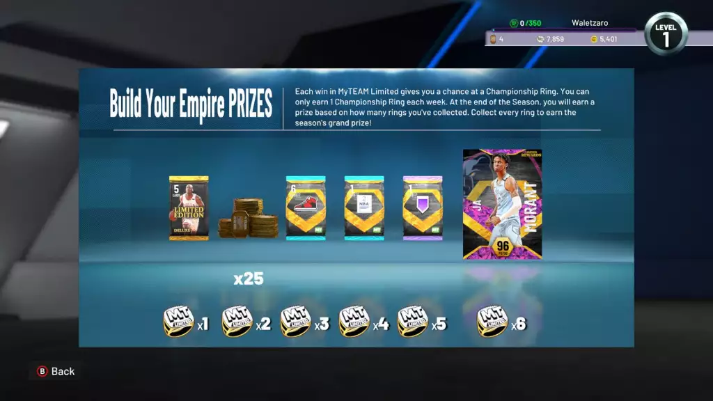 NBA 2K22 MyTeam Limited Prizes 
