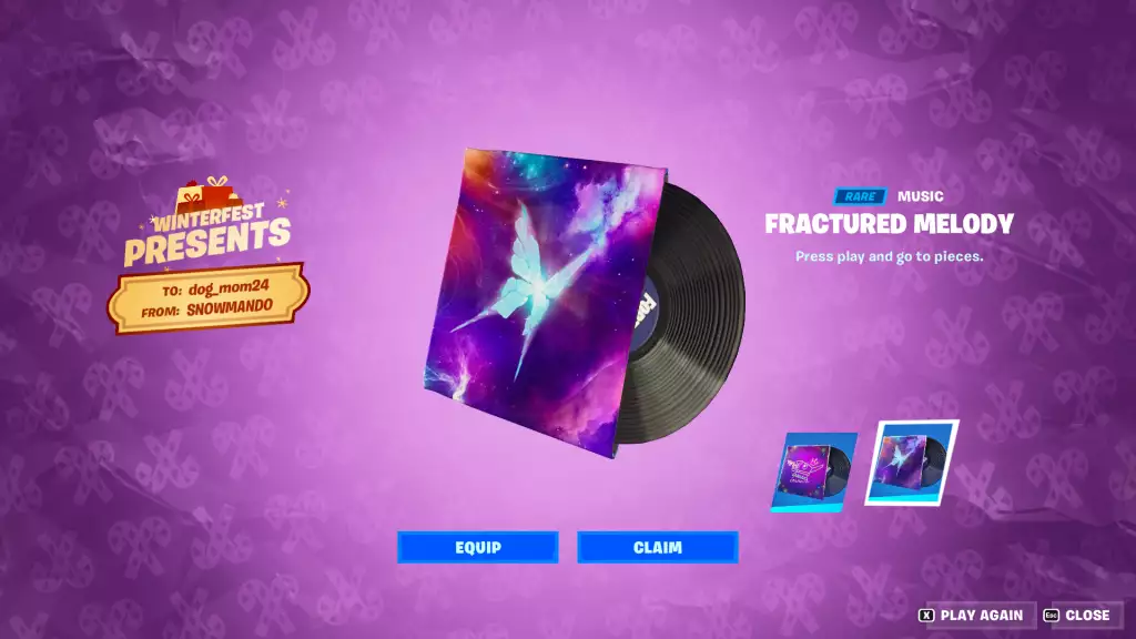 Fractured Melody in Fortnite Winterfest 2022 Lodge. 