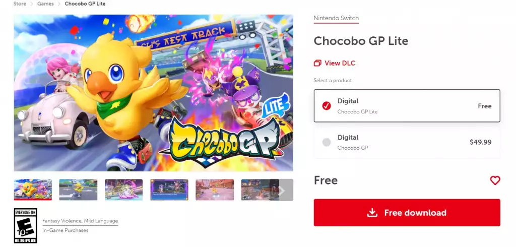 Chocobo GP lite how to play free Nintendo Switch square enix