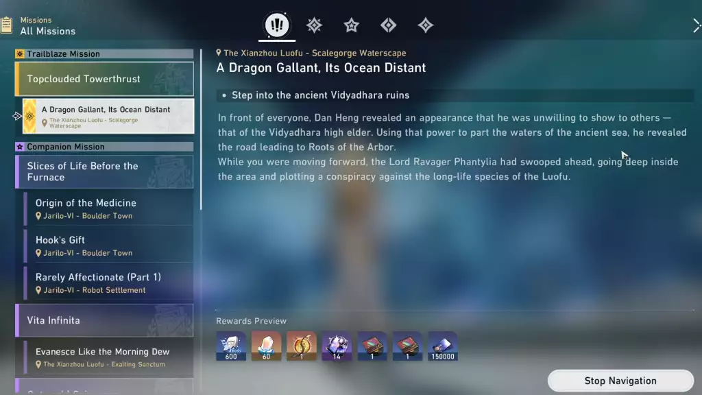 The next subquest will be A Dragon Gallant, Its Ocean Distant. 