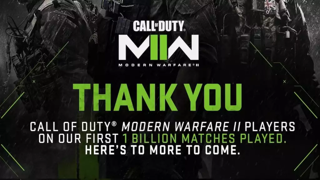 Over a Billion matches have been played in Call of Duty: Modern Warfare 2
