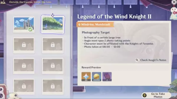 genshin impact event guide outside the canvas inside the lens day one commissions legend of the wind knight ii