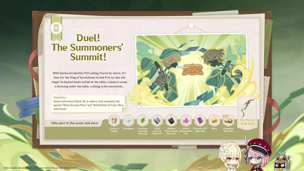 Duel! The Summoner's Summit! event in Genshin Impact 3.7 update. 