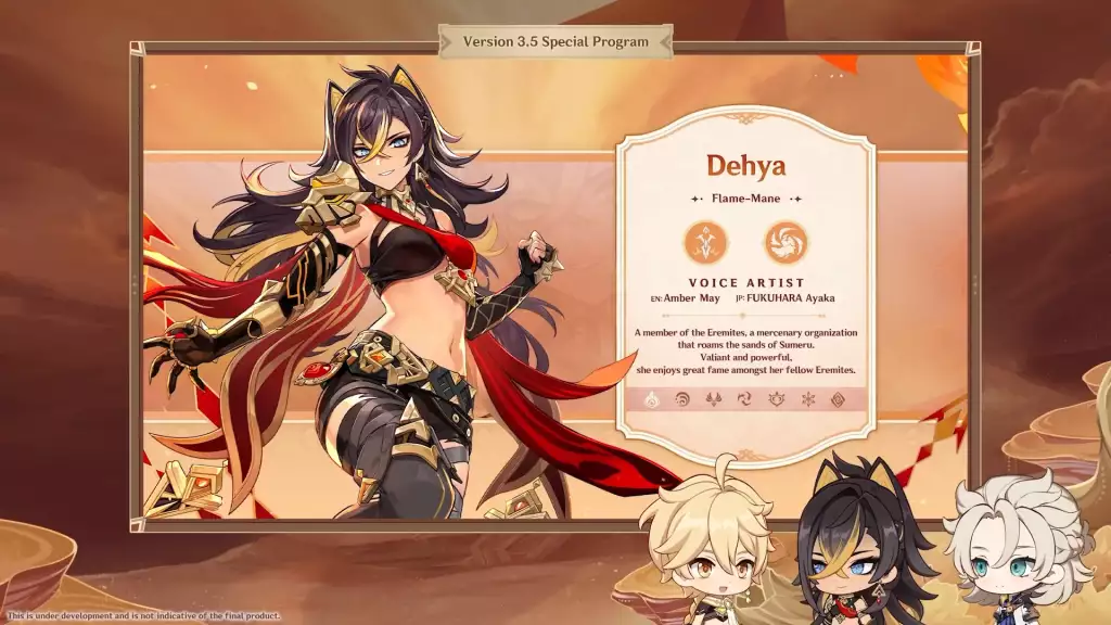 Dehya in Genshin Impact 3.5 update. 