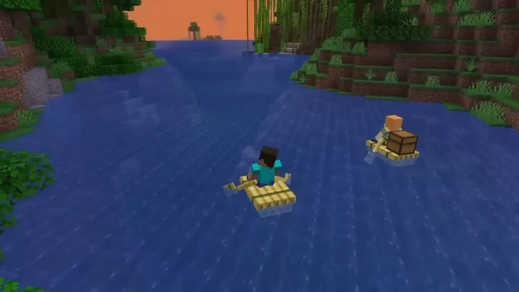 Bamboo Raft in Minecraft 1.20 update. 