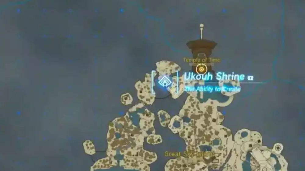 Ukouh Shrine Puzzle can be found in the northern area of the Great Sky island