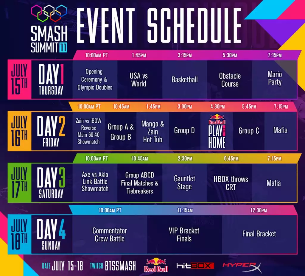 smash summit 11 schedule