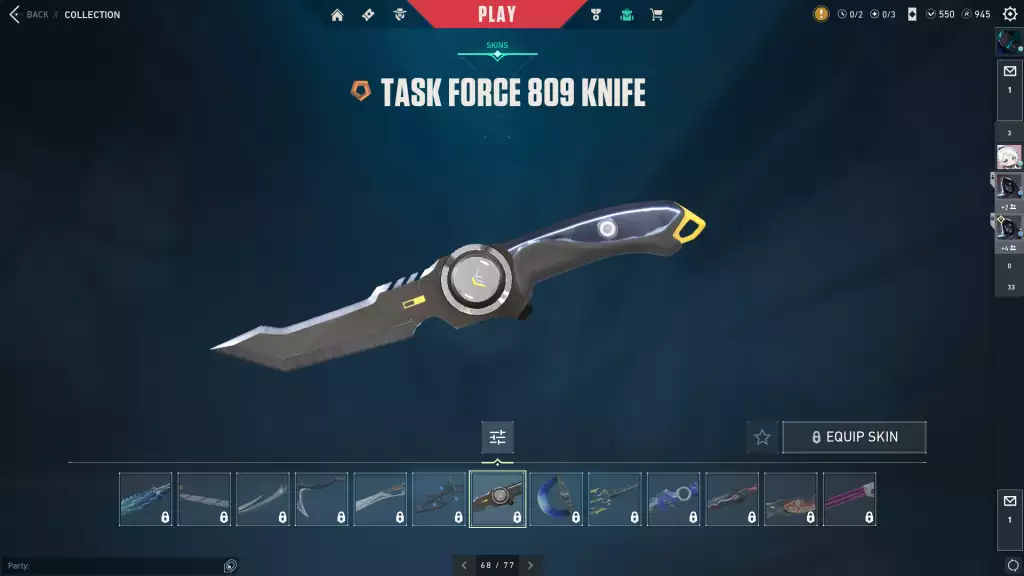 Task Force 809 Knife Skin in Valorant.