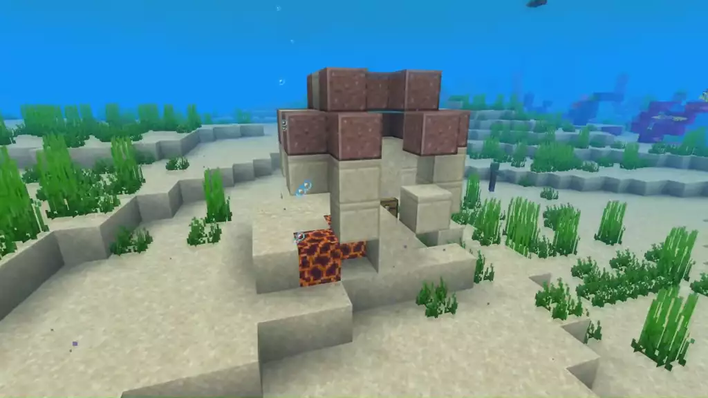 Find structures like these in Warm Oceans in Minecraft and you will find Suspicious Sands. (Picture: Mojang/MaxStuff)