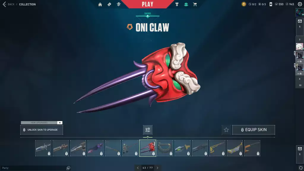 Oni Claw Skin in Valorant. (Picture: Riot Games/Arnab)