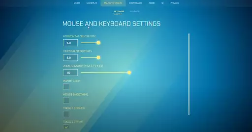 Splitgate mouse and keyboard