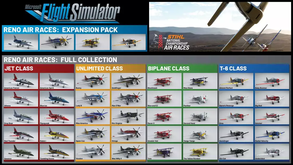 microsoft flight simulator reno air races expansion full plane collection