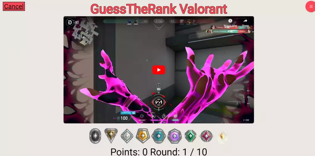 The person guessing the correct rank wins Guess the Rank game. 