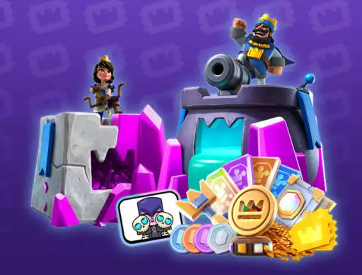 clash royale season 35 bewitched update pass royale paid rewards skins emotes book of books magic coin keys cards gold trade tokens