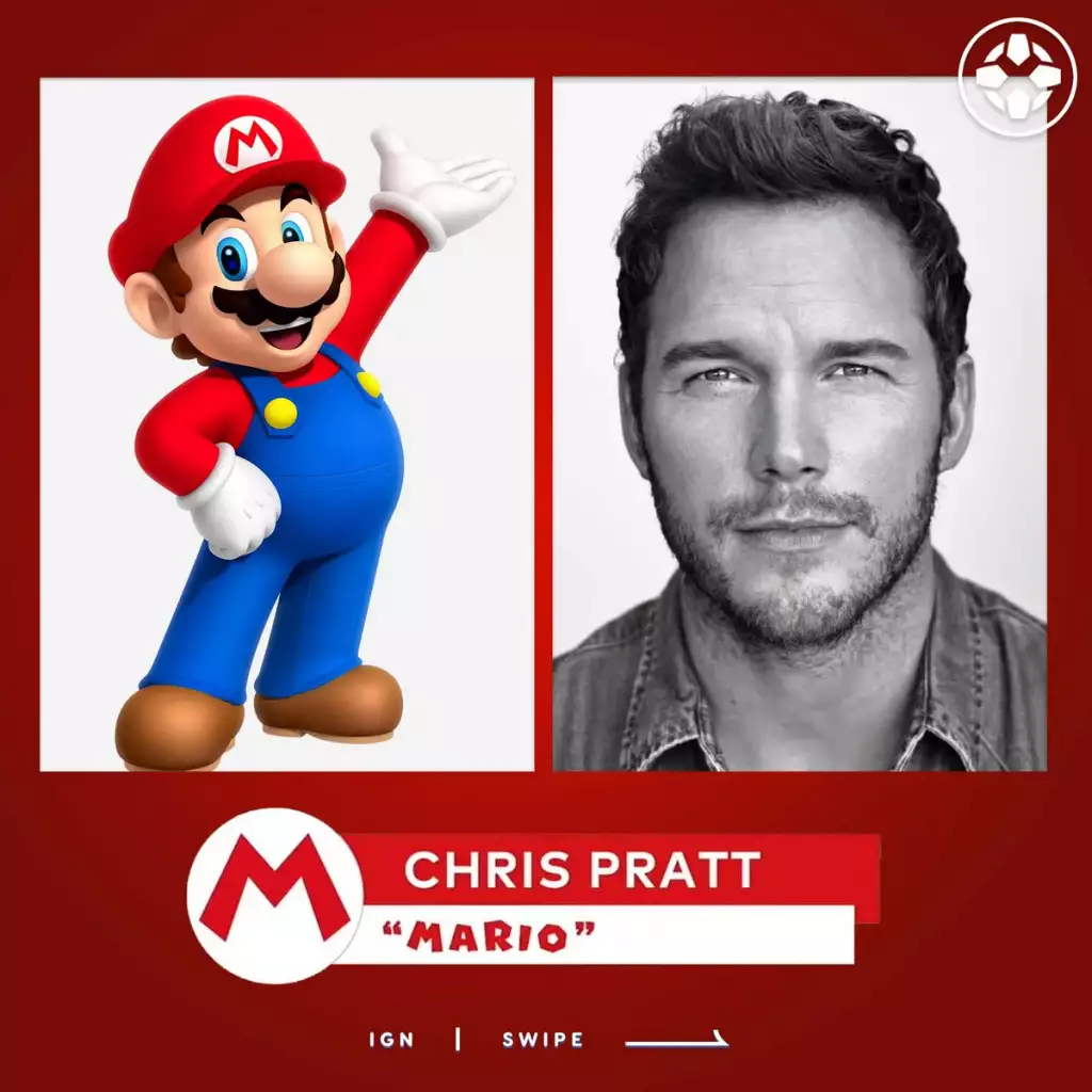 Chris Pratt will voice the headline character Mario in upcoming animated movie. 
