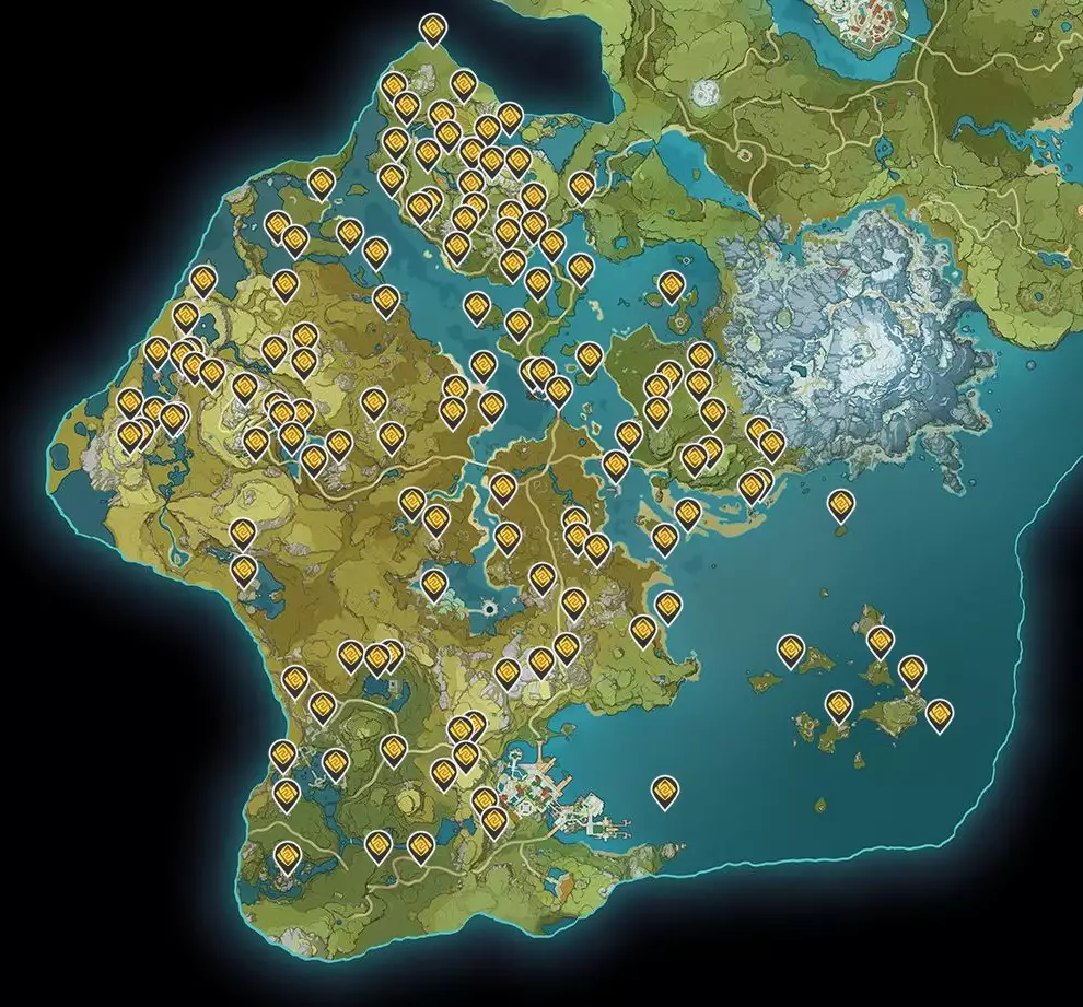 Genshin Impact Geoculus all locations map