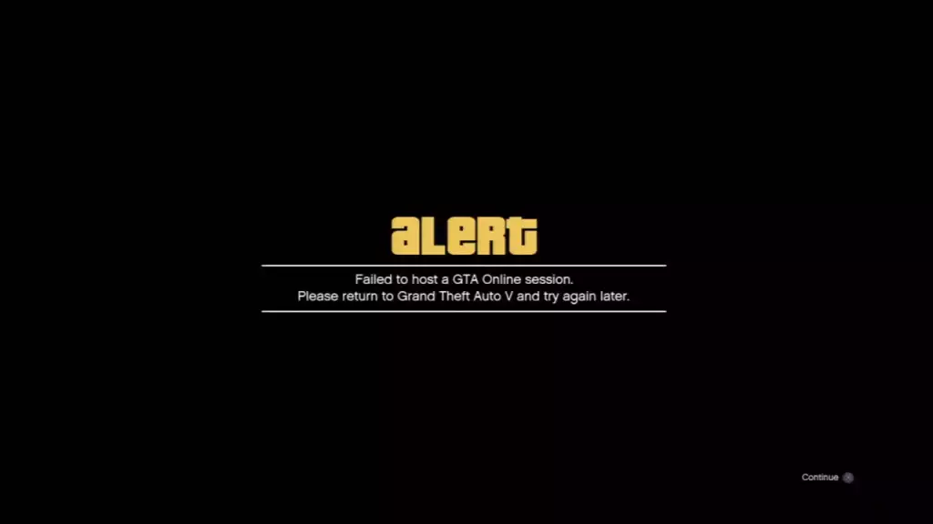 Failed to host a GTA Online session error fix.