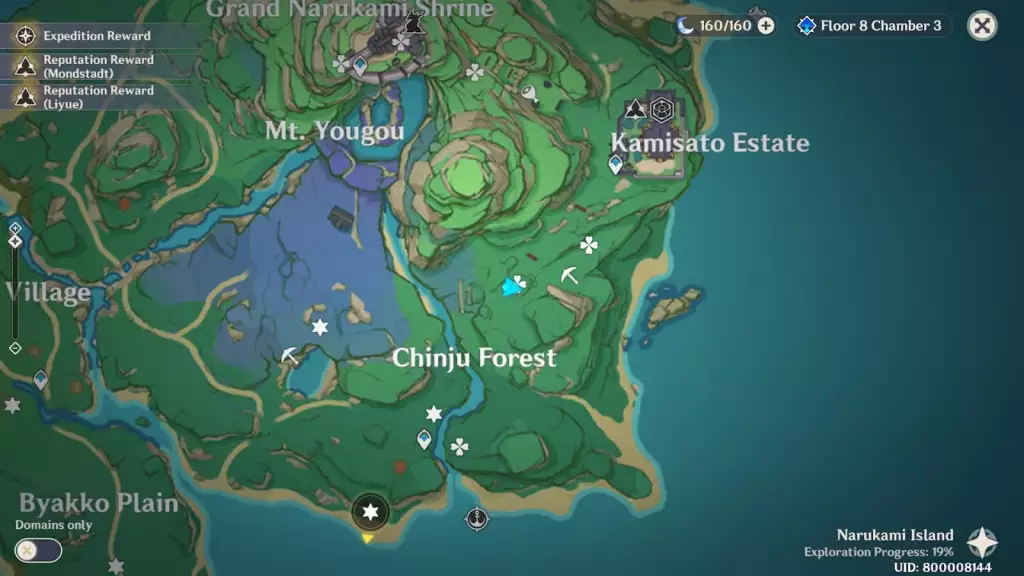 Sakura BLoom map Genshin IMpact